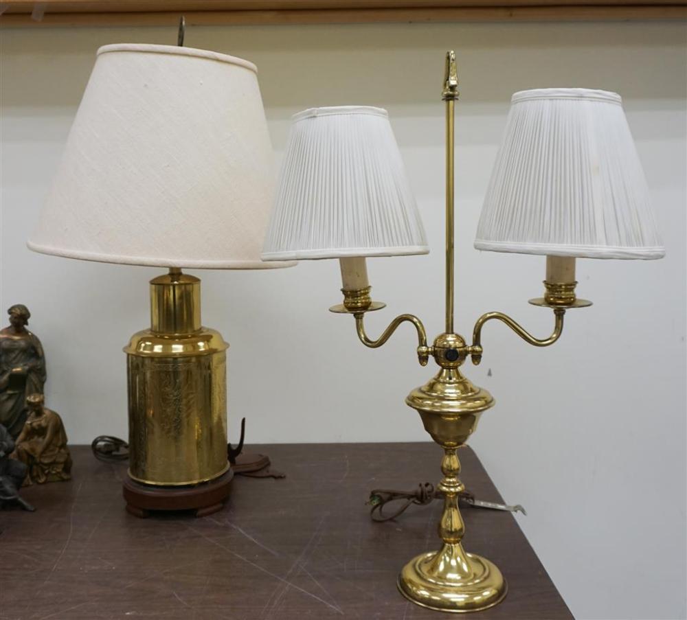 TWO BRASS TABLE LAMPS H OF TALLER  329771