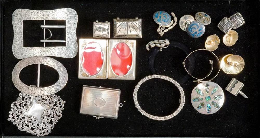 COLLECTION WITH SILVER JEWELRY, BELT