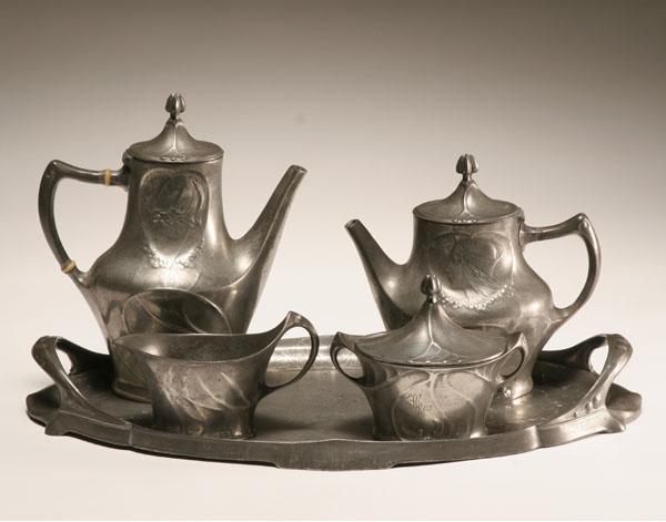 Kayserzinn Art Nouveau pewter tea 50f2b