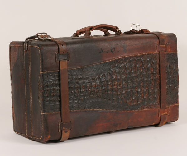Vintage alligator skin suitcase  50f2c