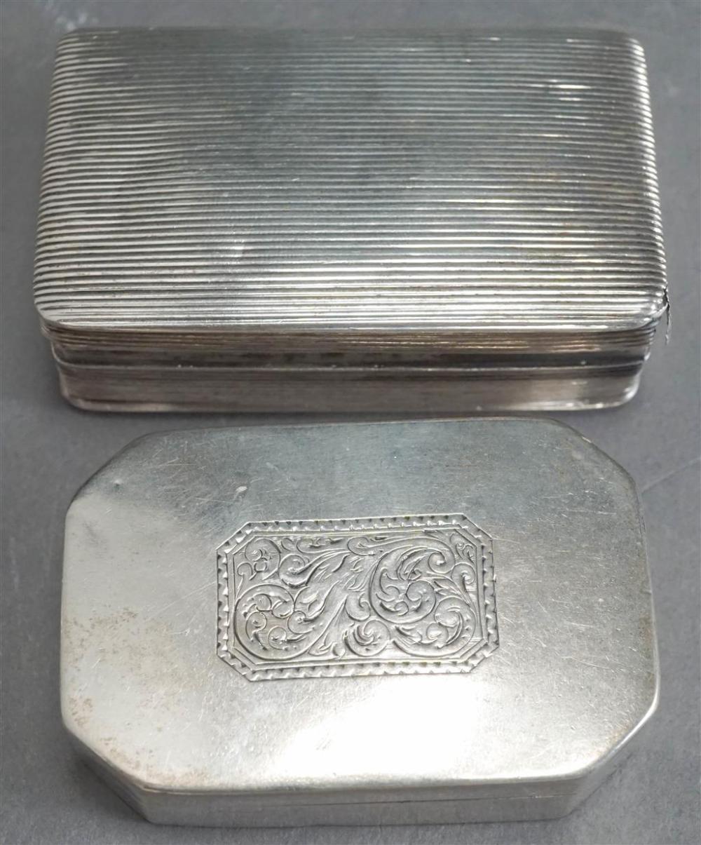 TWO EUROPEAN SILVER HINGED SNUFF