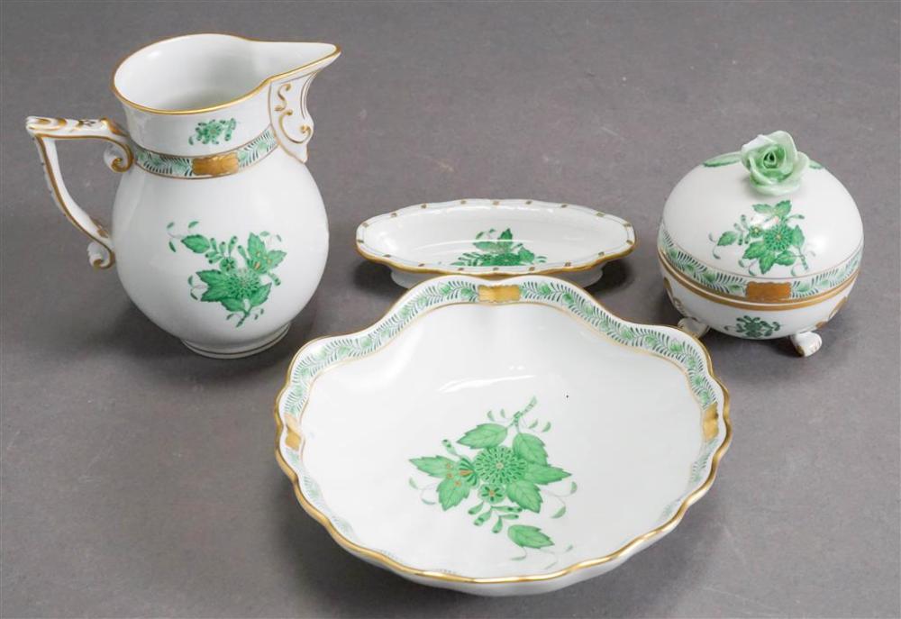 FOUR HEREND GREEN CHINESE BOUQUET 3297cd