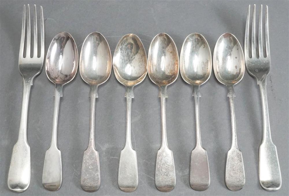 SIX VICTORIAN SILVER FIDDLE PATTERN