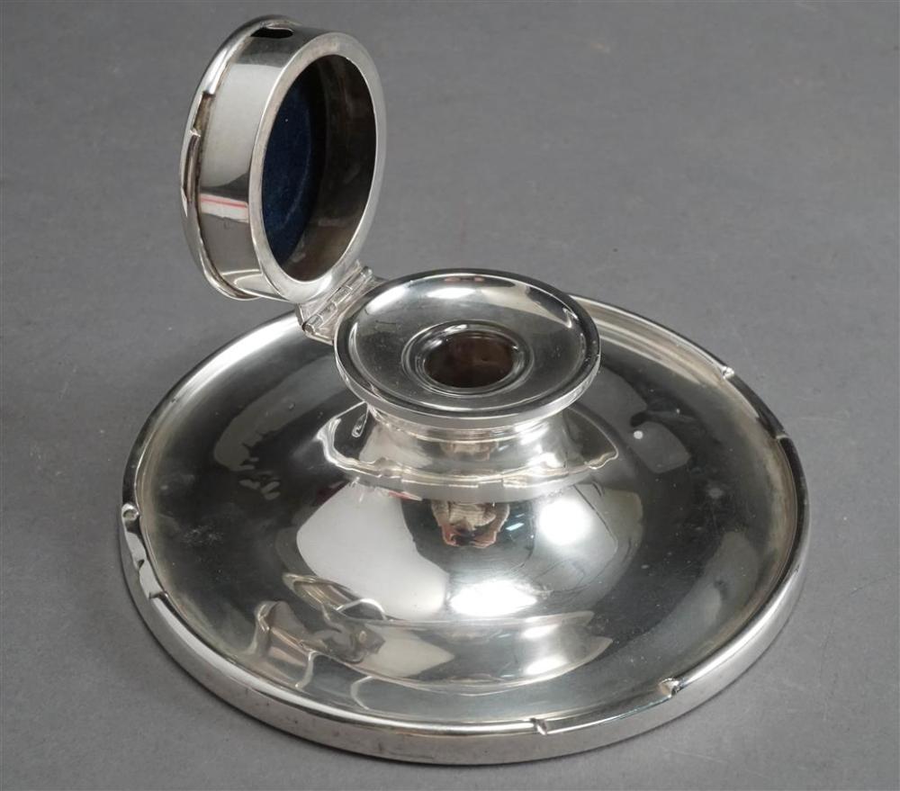 ENGLISH WEIGHTED SILVER INKWELL,