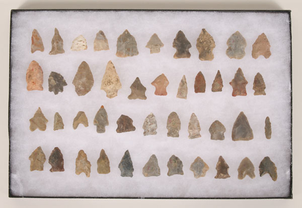 Native American artifacts, 43 bird points,