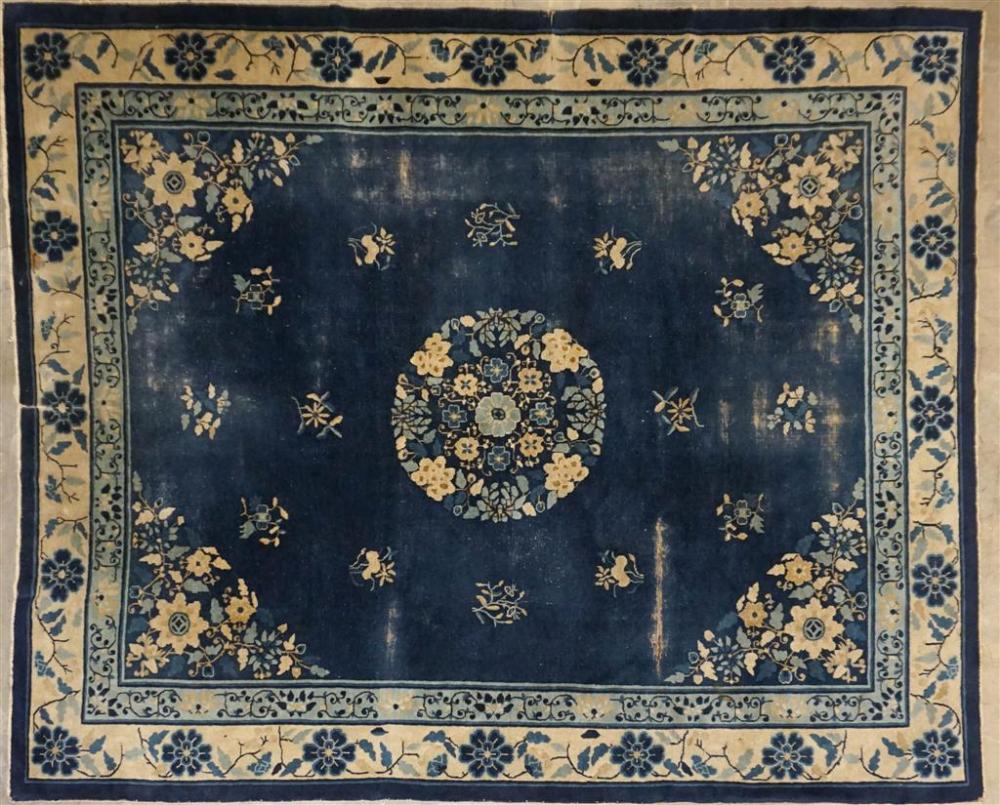 CHINESE PEKING BLUE GROUND RUG 32985a