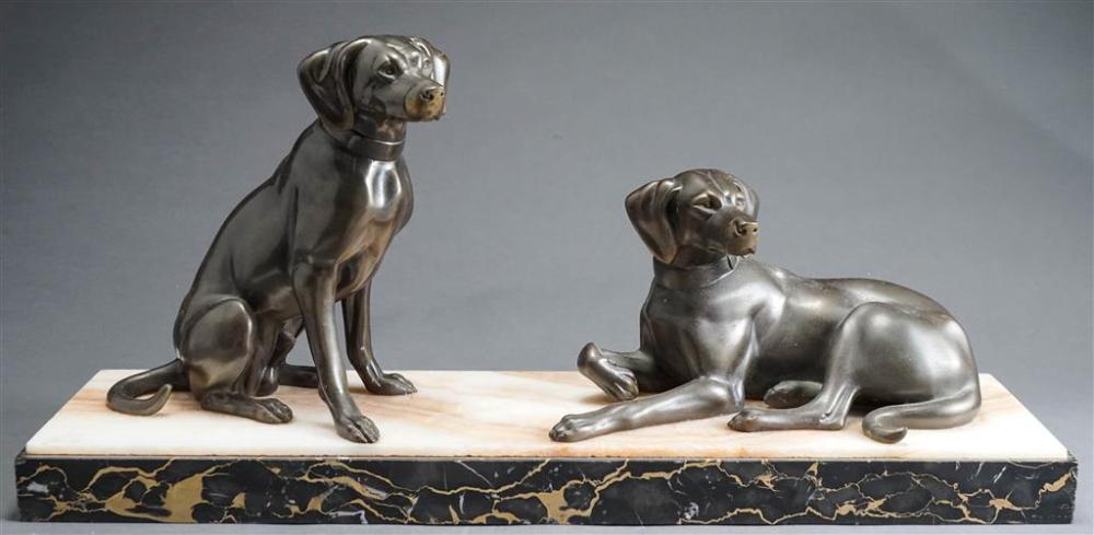 TWO PATINATED METAL FIGURES OF 32988c