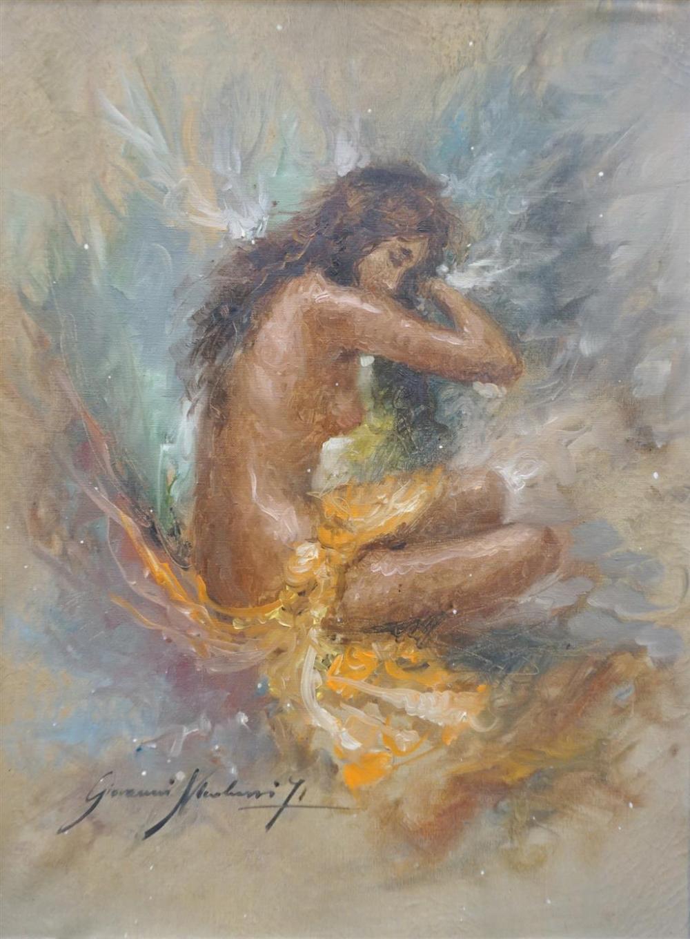 SEATED FEMALE NUDE OIL ON CANVAS  3298d0