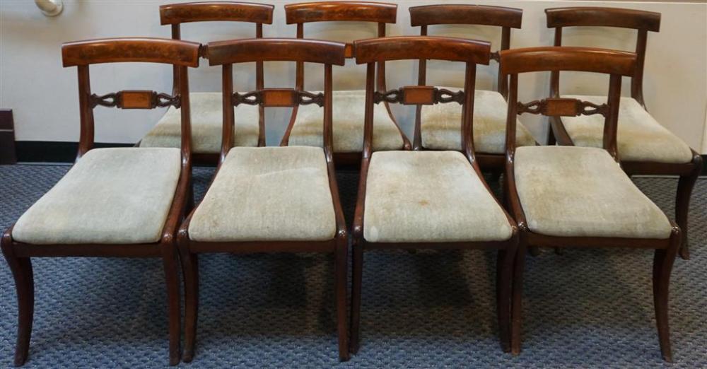 SET WITH EIGHT FEDERAL BURL MAPLE INLAID