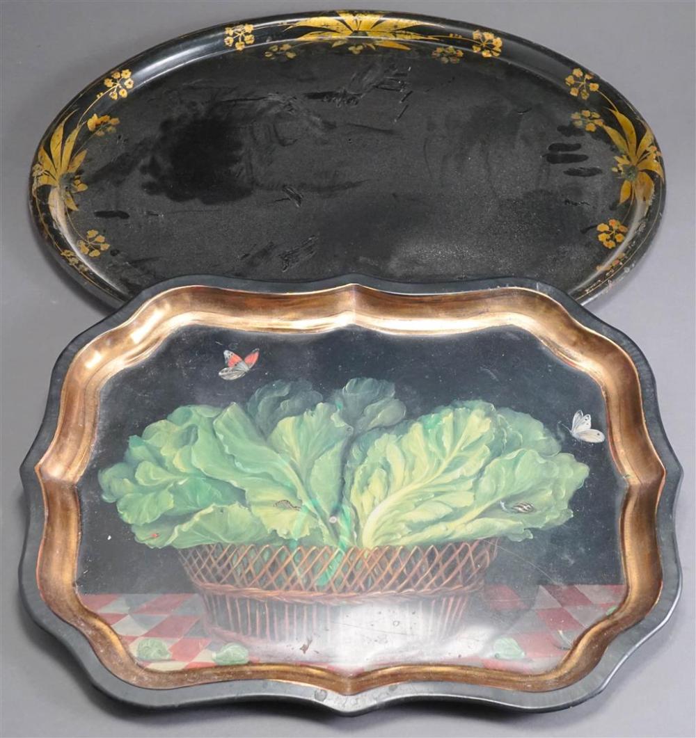 VICTORIAN TOLE DECORATED TRAY AND