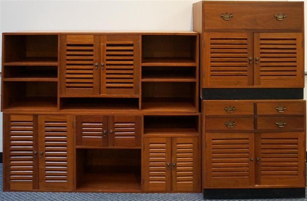 PAIR STAINED PINE CABINETS AND 329925