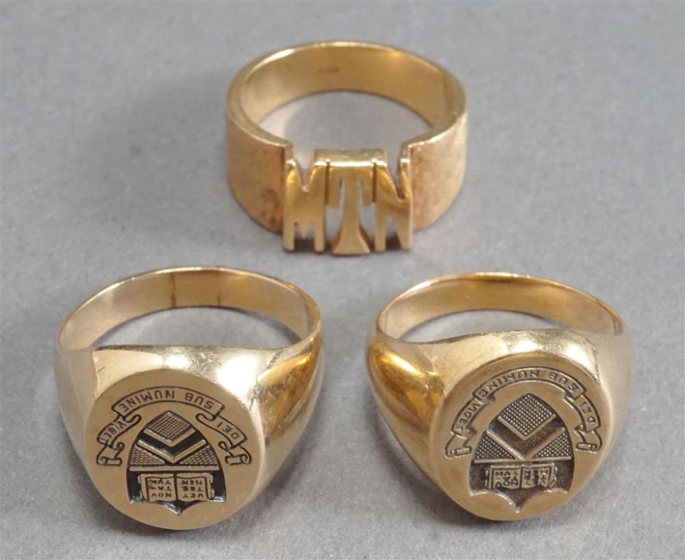 TWO 10 KARAT YELLOW GOLD SIGNET 329958