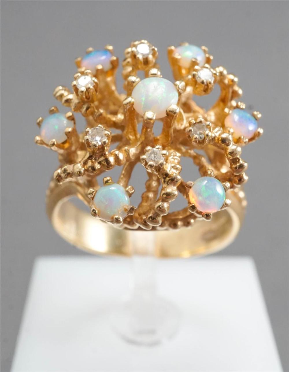 14-KARAT YELLOW-GOLD, OPAL AND