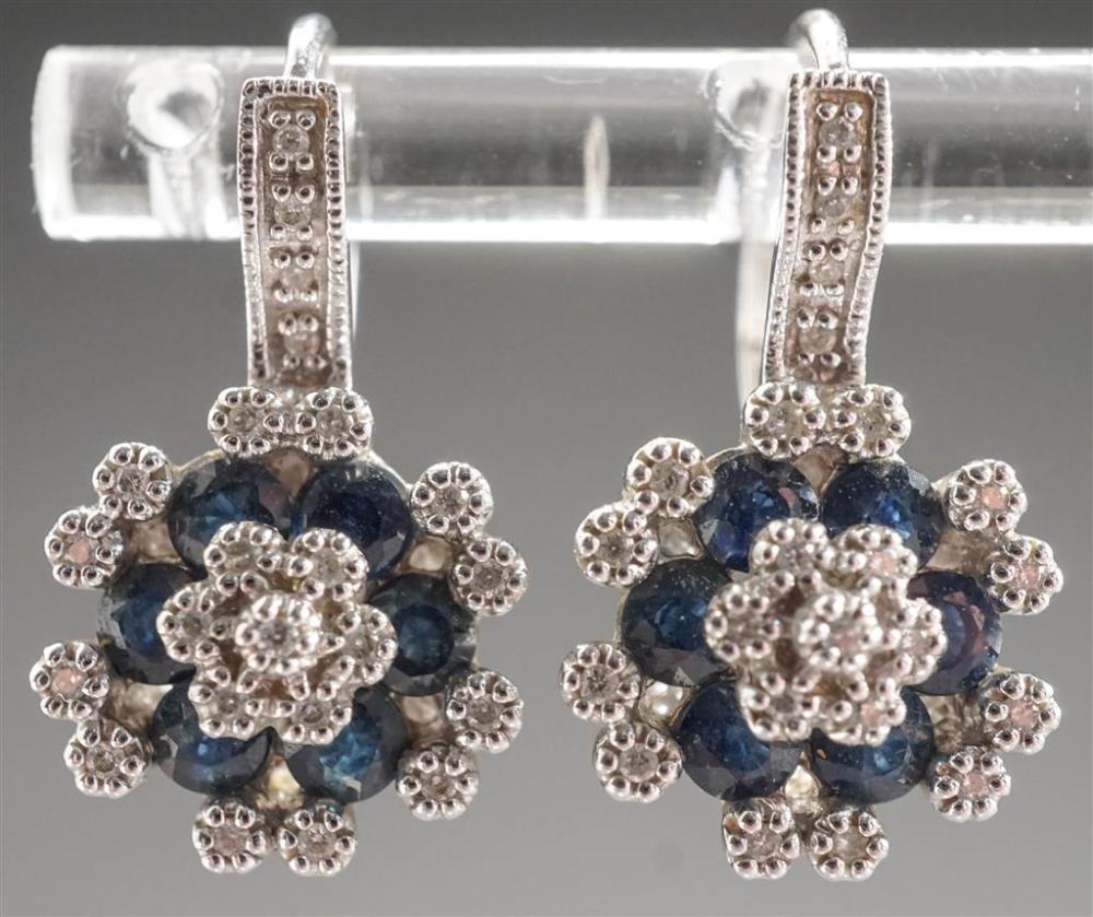 PAIR OF 14-KARAT WHITE-GOLD, DIAMOND