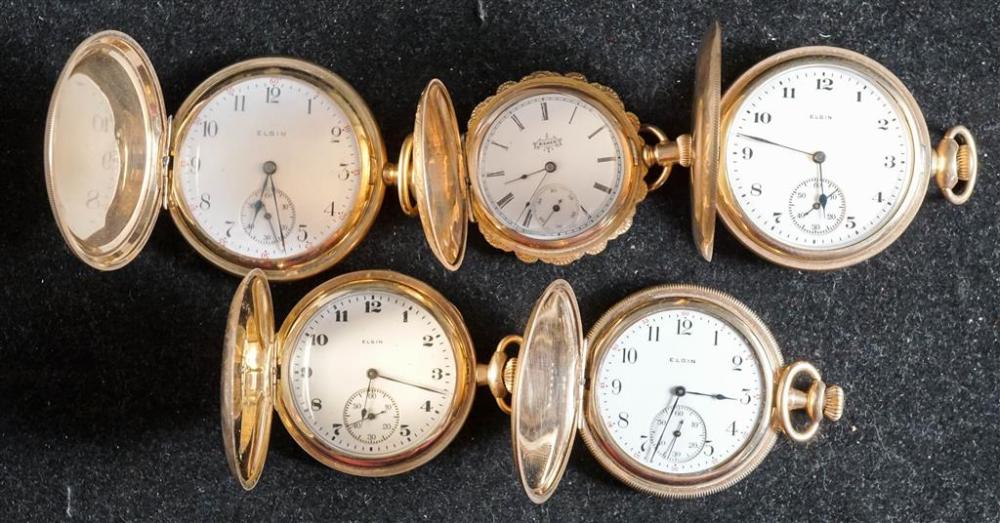 COLLECTION OF FIVE ELGIN GOLD FILLED 3299a1