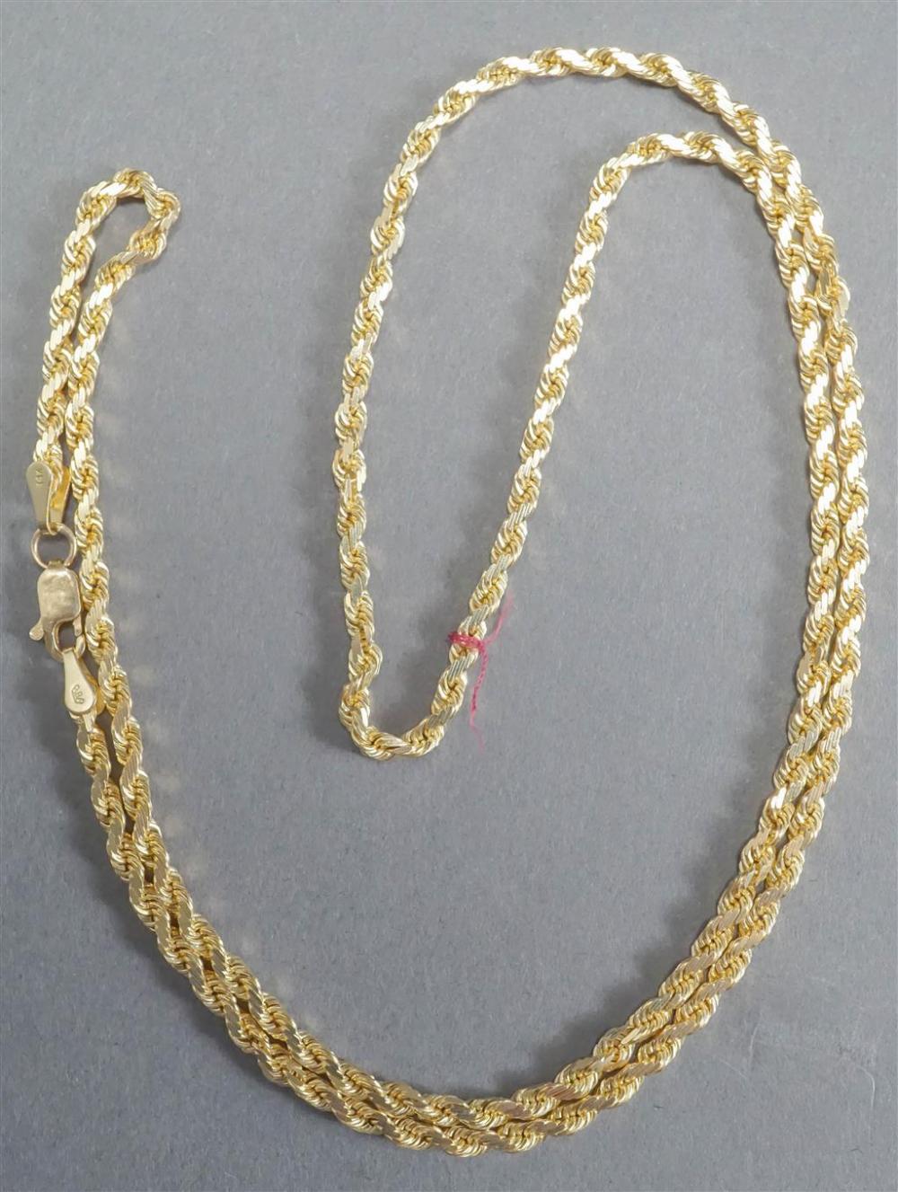 14 KARAT YELLOW GOLD ROPE CHAIN 32999a