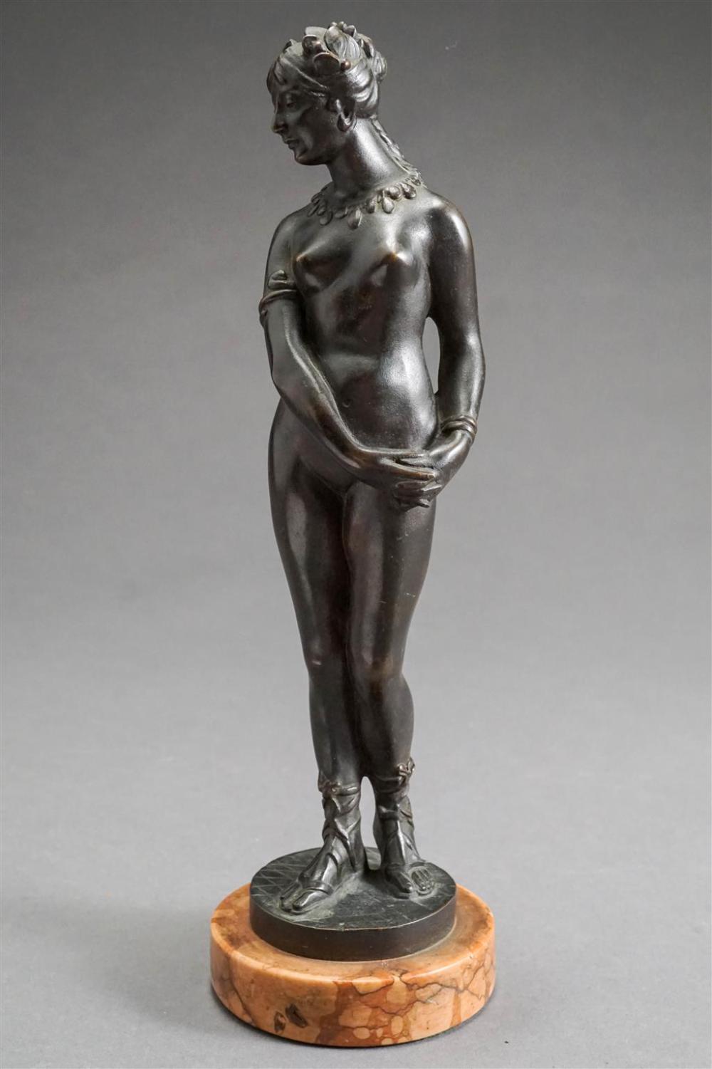 BRONZE FIGURE OF STANDING FEMALE