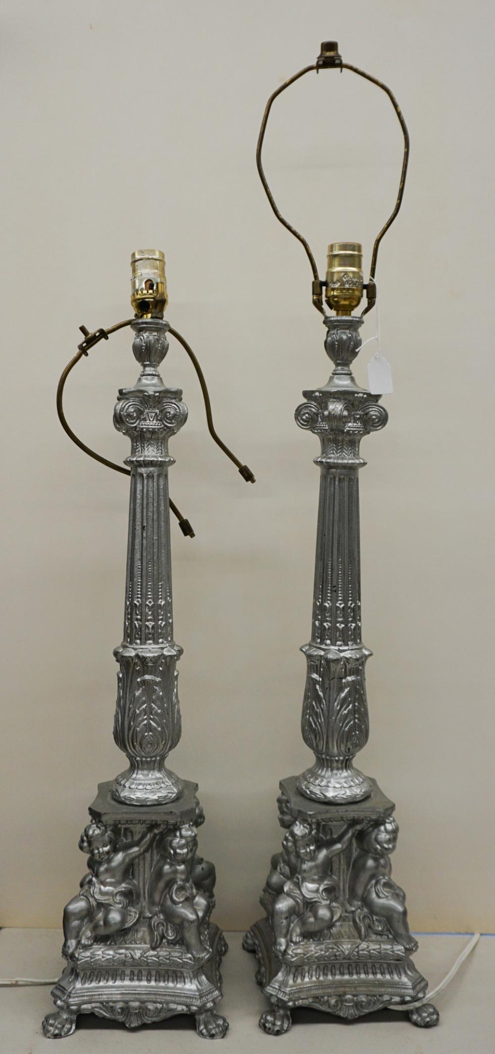 PAIR OF LOUIS XVI STYLE SILVER