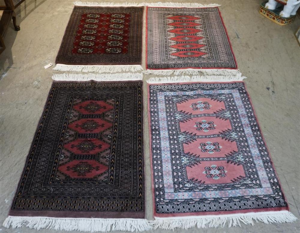 FOUR PAKISTAN BOHKARA RUGS, 3 FT