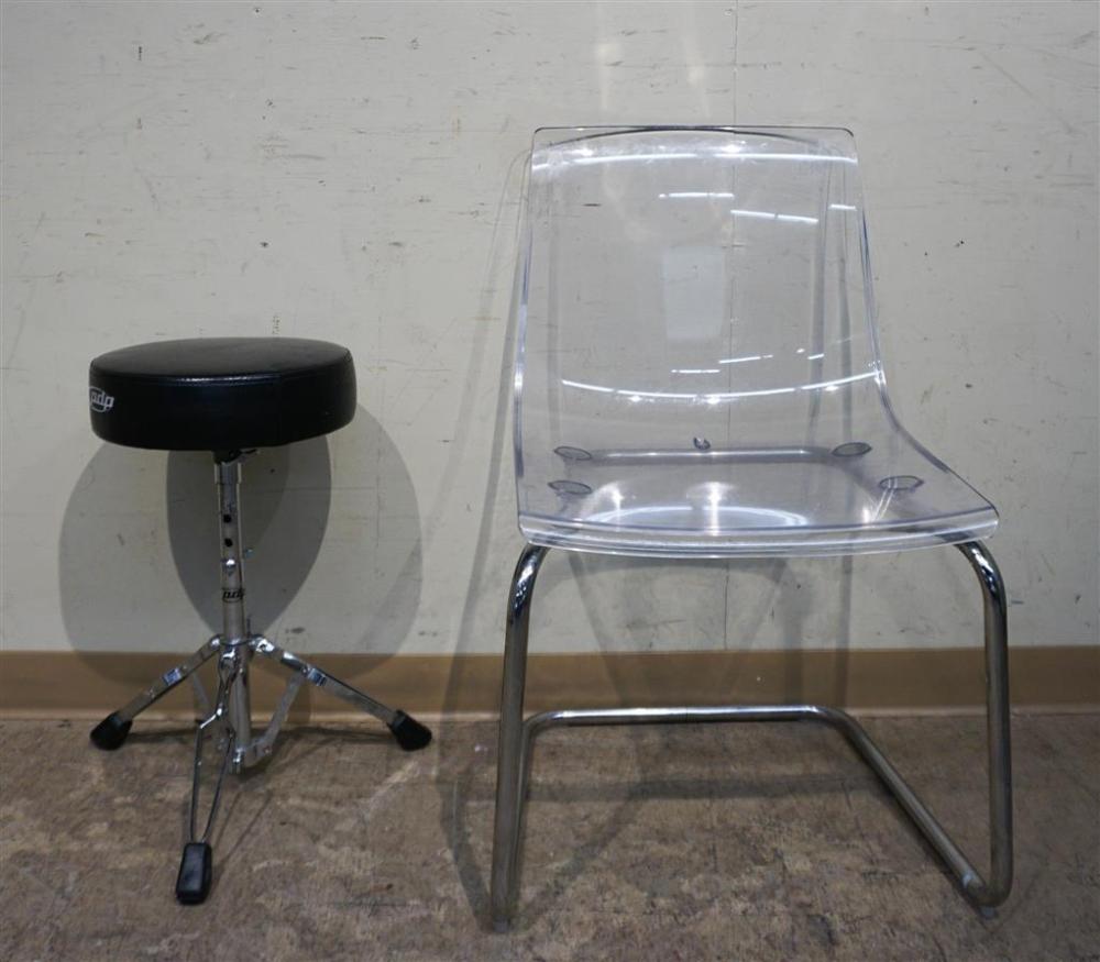 CHROME PLATED AND LUCITE SIDE CHAIR 329a32