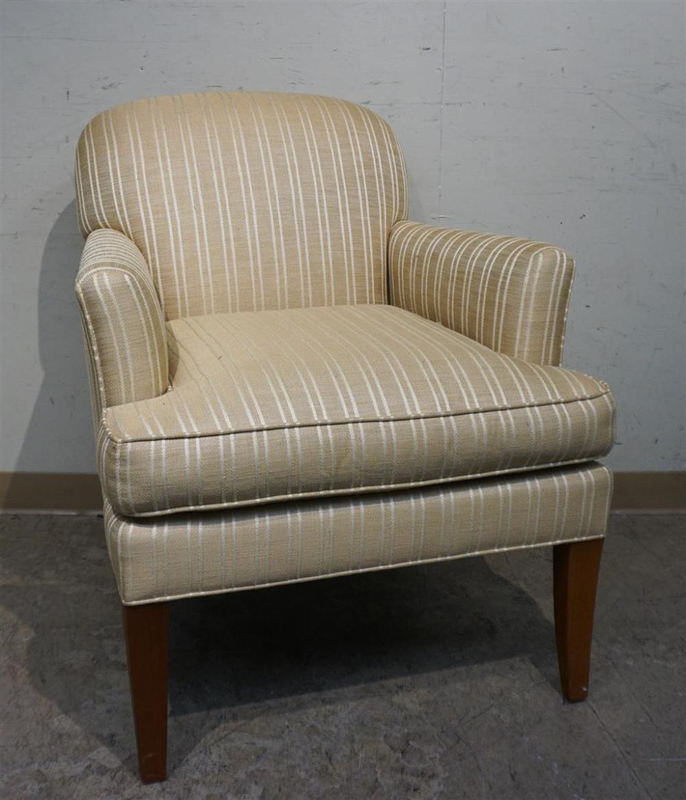 STICKLEY STRIPE UPHOLSTERED LOUNGE CHAIRStickley