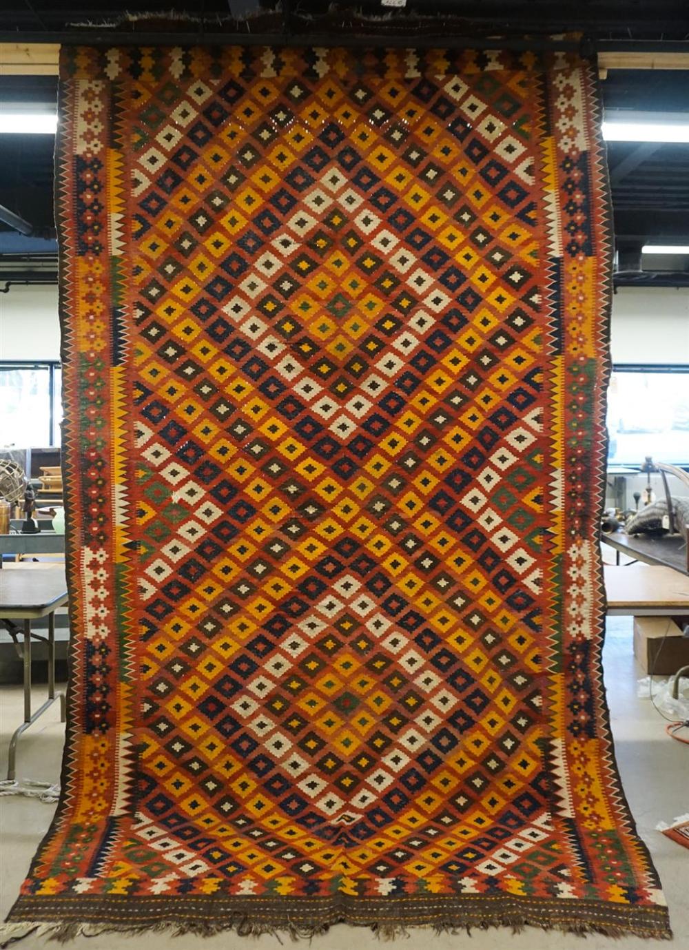 KILIM RUG, 12 FT 1 IN X 6 FT 6