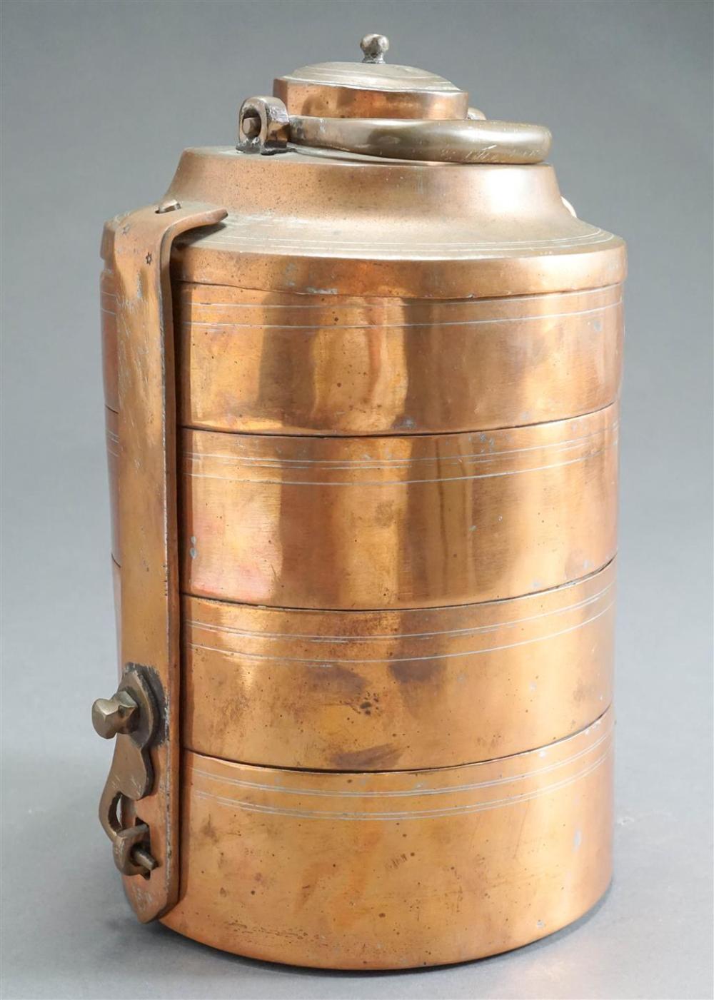 COPPER TRAVELING TIFFIN CONTAINER,