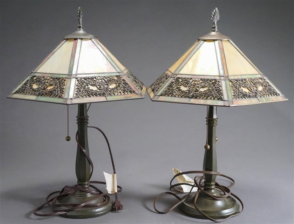 PAIR QUOIZEL ARTS AND CRAFTS STYLE OPENWORK