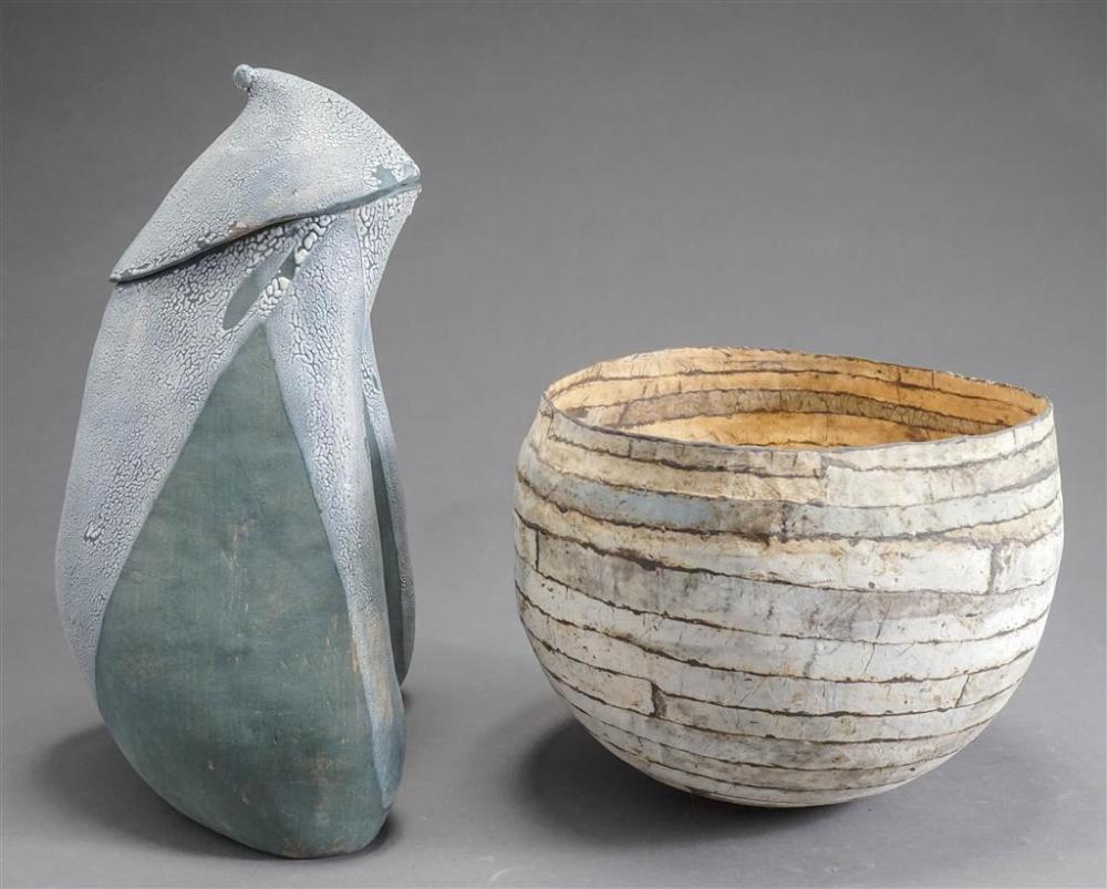 CONTEMPORARY GLAZED STONEWARE COVERED