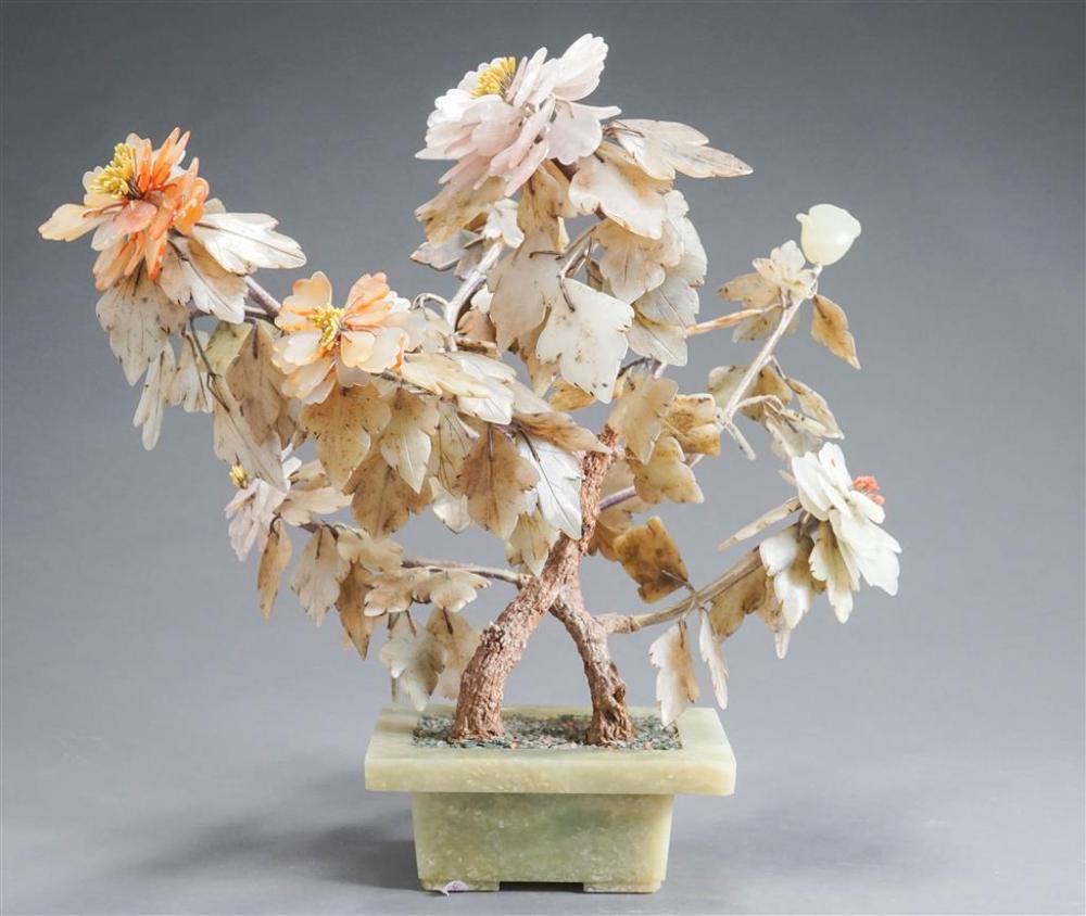 CHINESE HARDSTONE FLOWERING TREE,