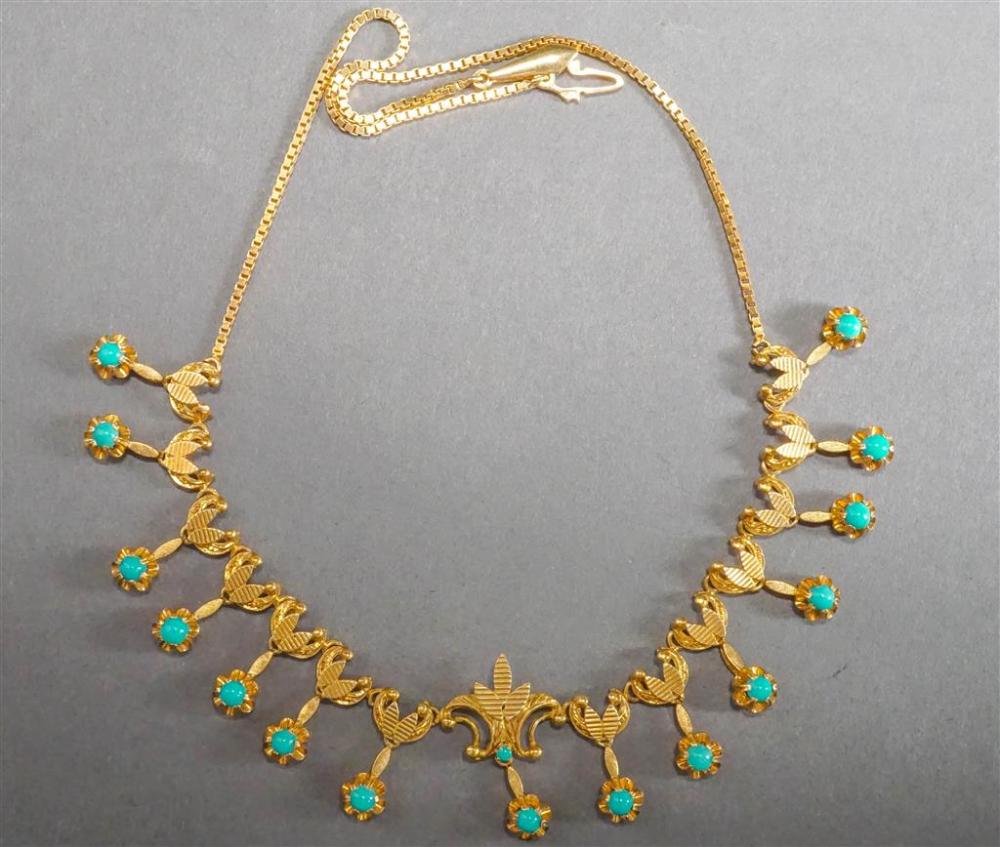 18 KARAT YELLOW GOLD AND TURQUOISE 329b7d