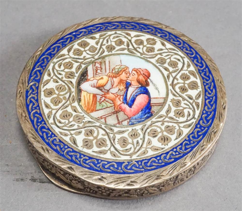 800-SILVER GILT AND ENAMEL COMPACT,