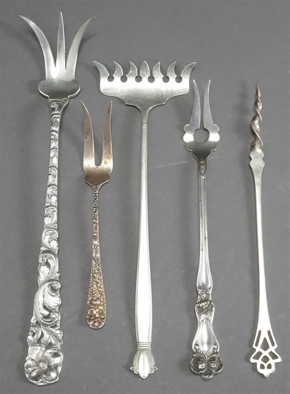 FOUR STERLING SILVER FORKS AND