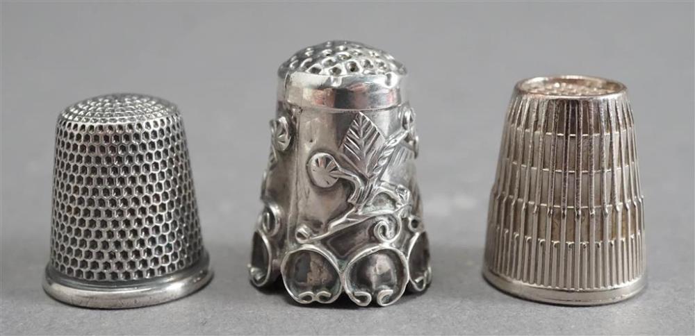 TWO STERLING SILVER THIMBLES AND 329bb0