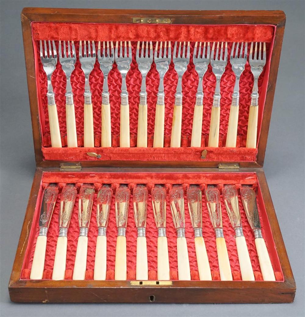 SILVER PLATE 24-PIECE FISH SET,