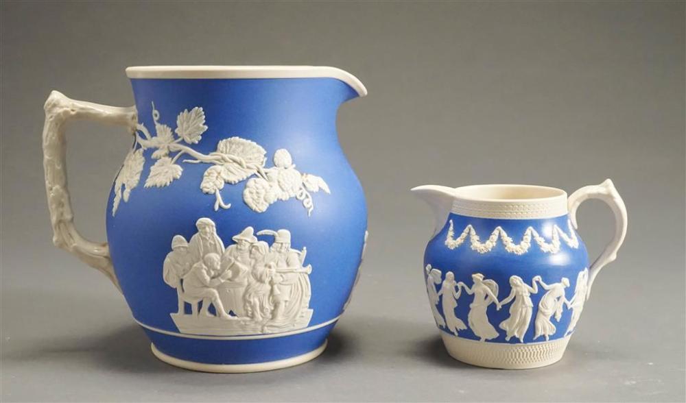 TWO COPELAND BLUE AND WHITE JASPERWARE