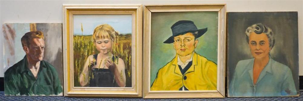 FOUR OIL PAINTING PORTRAITS FARM 329c83