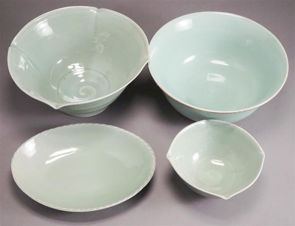 FOUR CONTEMPORARY CELADON GLAZED 329c7c