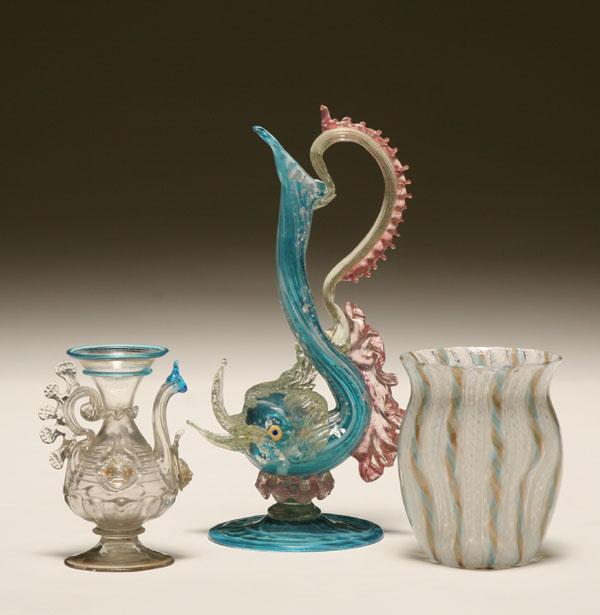 Murano Venetian glass vessels.