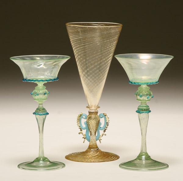 Salviati Murano glass, 3 pieces. Classical