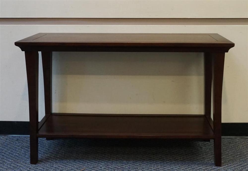 MODERN STAINED CHERRY SOFA TABLE, H: