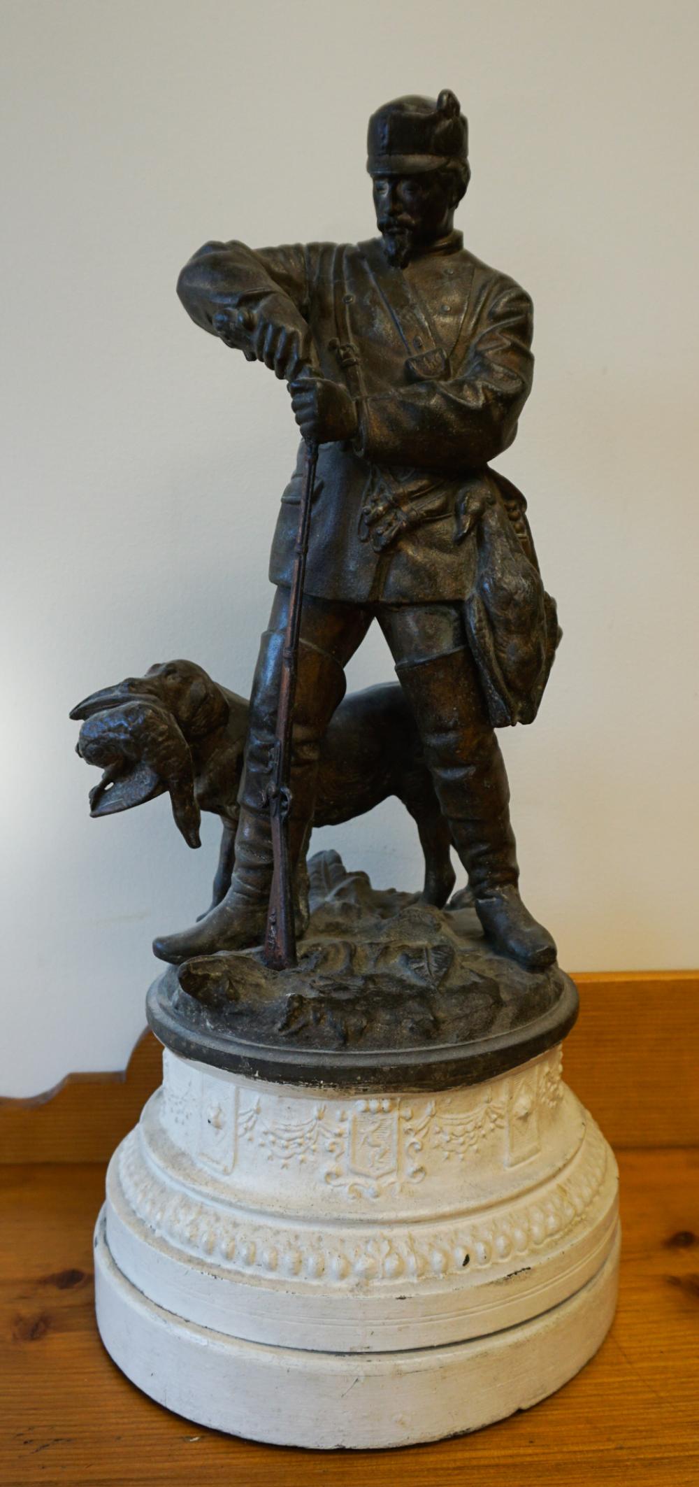PATINATED METAL FIGURE OF SOLDIER