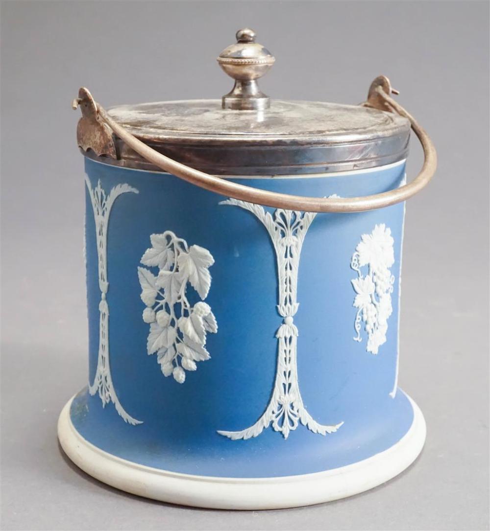 ENGLISH BLUE JASPERWARE SILVER PLATE