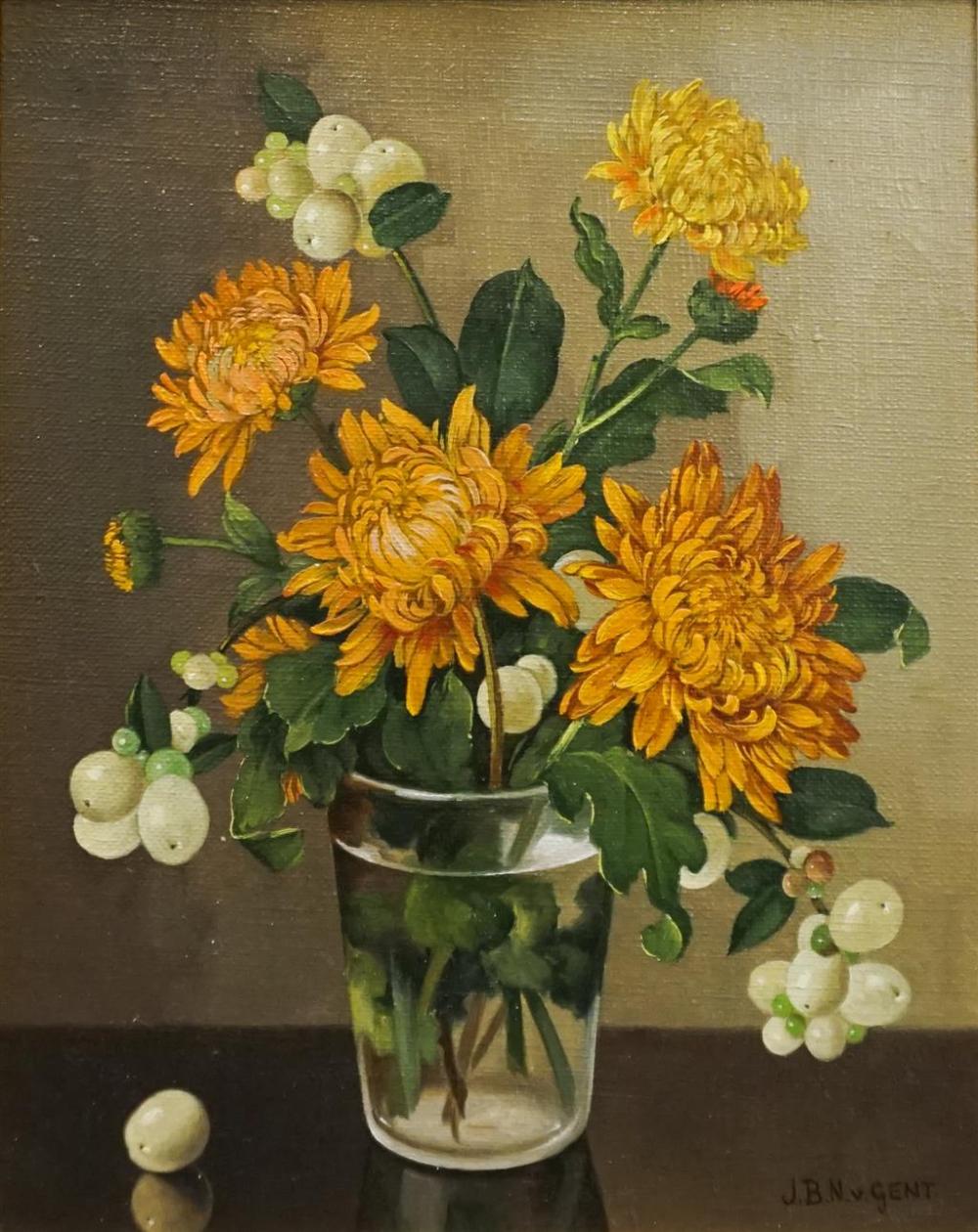 J B N V GENT STILL LIFE OF CHRYSANTHEMUMS  329e2a