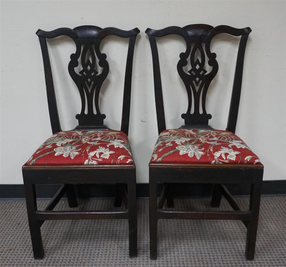 PAIR GEORGE III MAHOGANY SIDE CHAIRS,