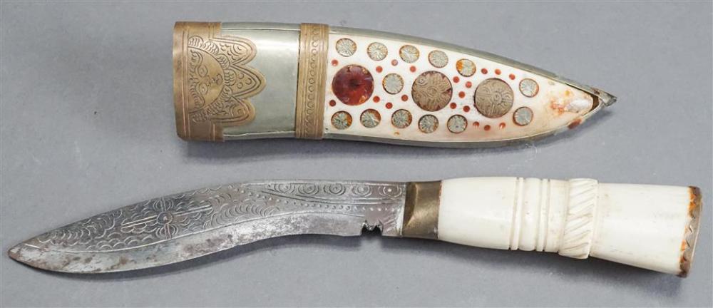 TURKISH MIXED METAL AND BONE DAGGER 329f5a