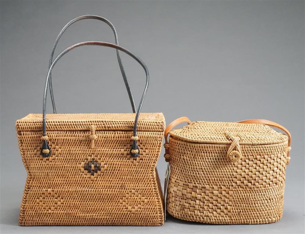 TWO WOVEN BASKET FORM HANDBAGSTwo 329fdf