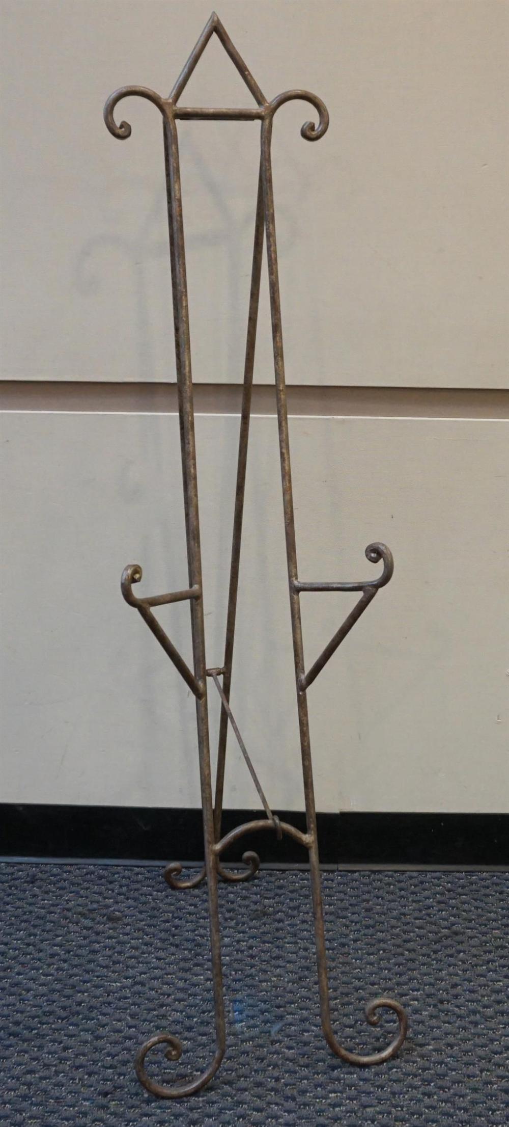 CONTEMPORARY PATINATED METAL EASEL,