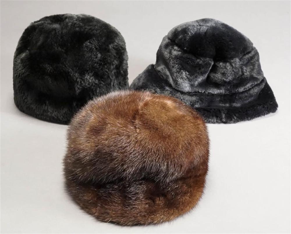 THREE ASSORTED FUR HATSThree Assorted