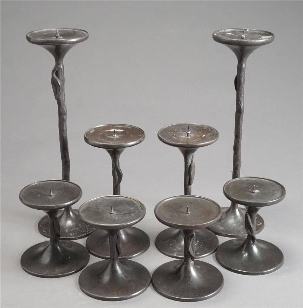 SET OF EIGHT GIACOMETTI STYLE HAND WROUGHT 32a0f9